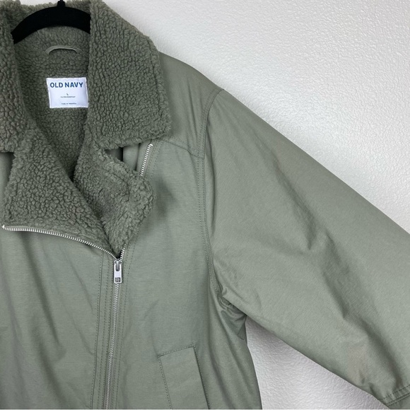 Old Navy Women's Large Sherpa-Lined Utility Jacket Dill Caper Green Coat - Picture 6 of 16